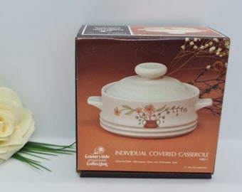 Countryside Stoneware Casserole Lidded Pot, 1980's Vintage Cookware, Casserole Dish, Made in Japan, Brand new in box, 4 available