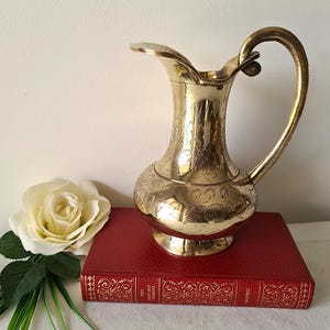 Brass Pitcher, Jug or Vase, Copperart Vintage Collectable Water Pitcher, Gold Home Decor, Gorgeous Shape, Excellent condition, Great Gift