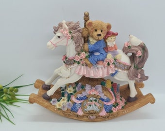 Musical Rocking Horse, Vintage Teddy Bears Rocking Horse, Collectable Nursery Decor, Excellent condition, Great vintage gift