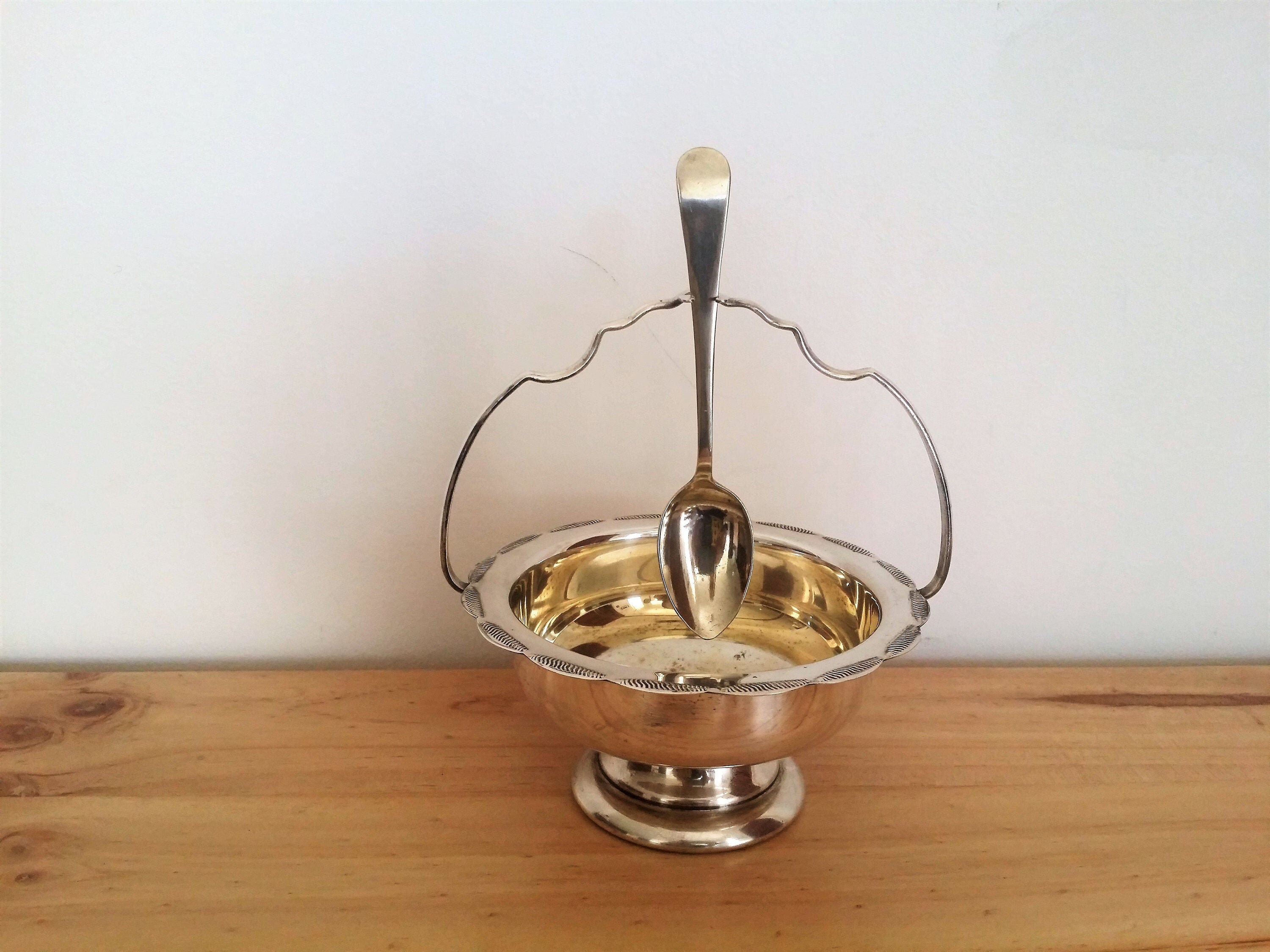 Antique 1920's Silver Plated Sugar Bowl & Spoon EPNS A1 Etsy