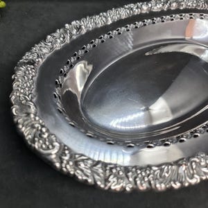 Silver Bowl, Hecworth Reproduction Old Sheffield Vintage Silver Plated Oval Pierced Serving Dish, Candy, Kitchen Home Decor, Great Gift