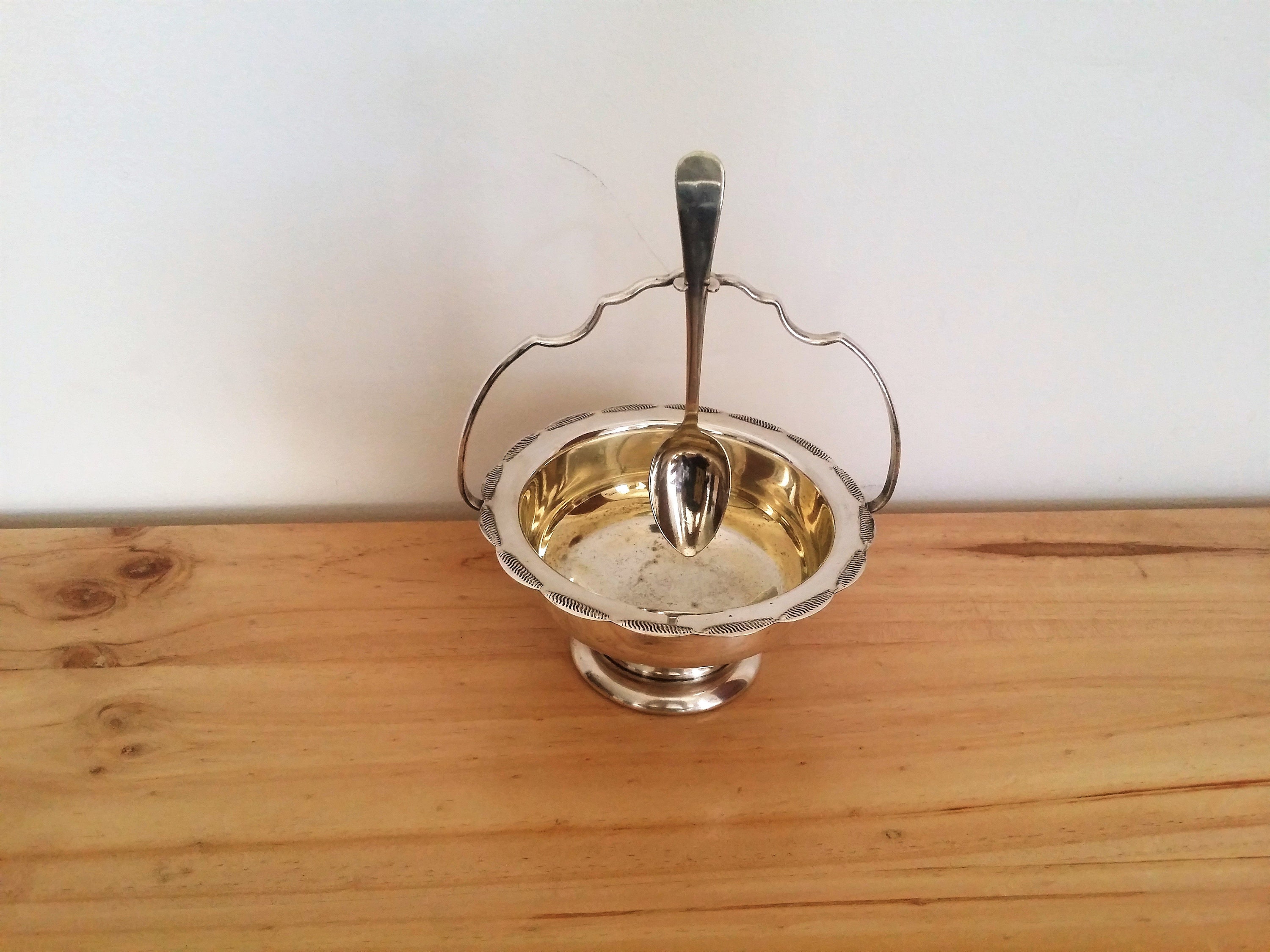 Antique 1920's Silver Plated Sugar Bowl & Spoon EPNS A1 Etsy