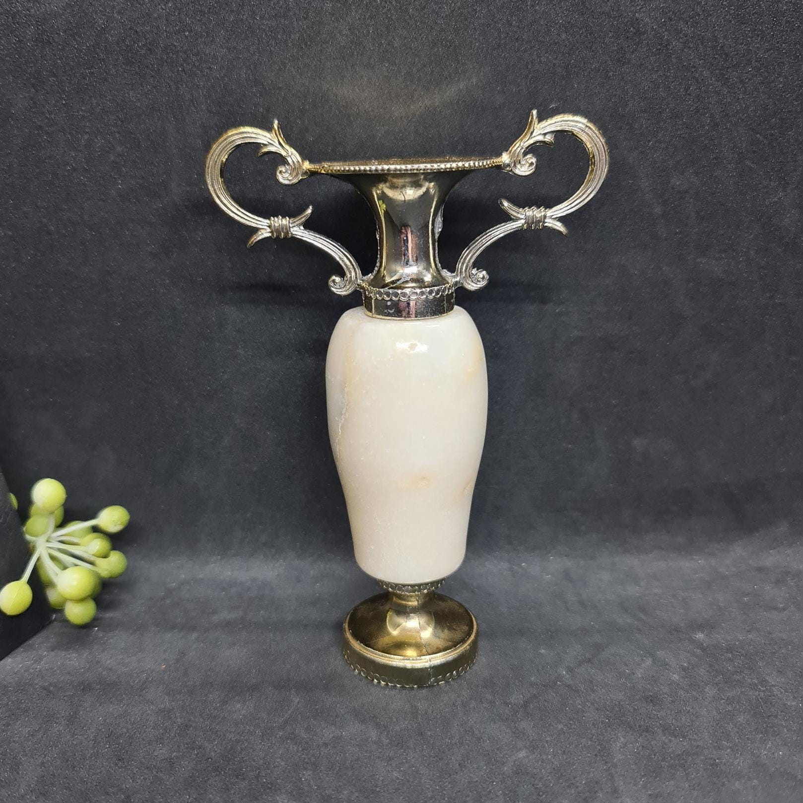 小さな花瓶、希少なヴィンテージのダブルハンドルミニアンフォラ