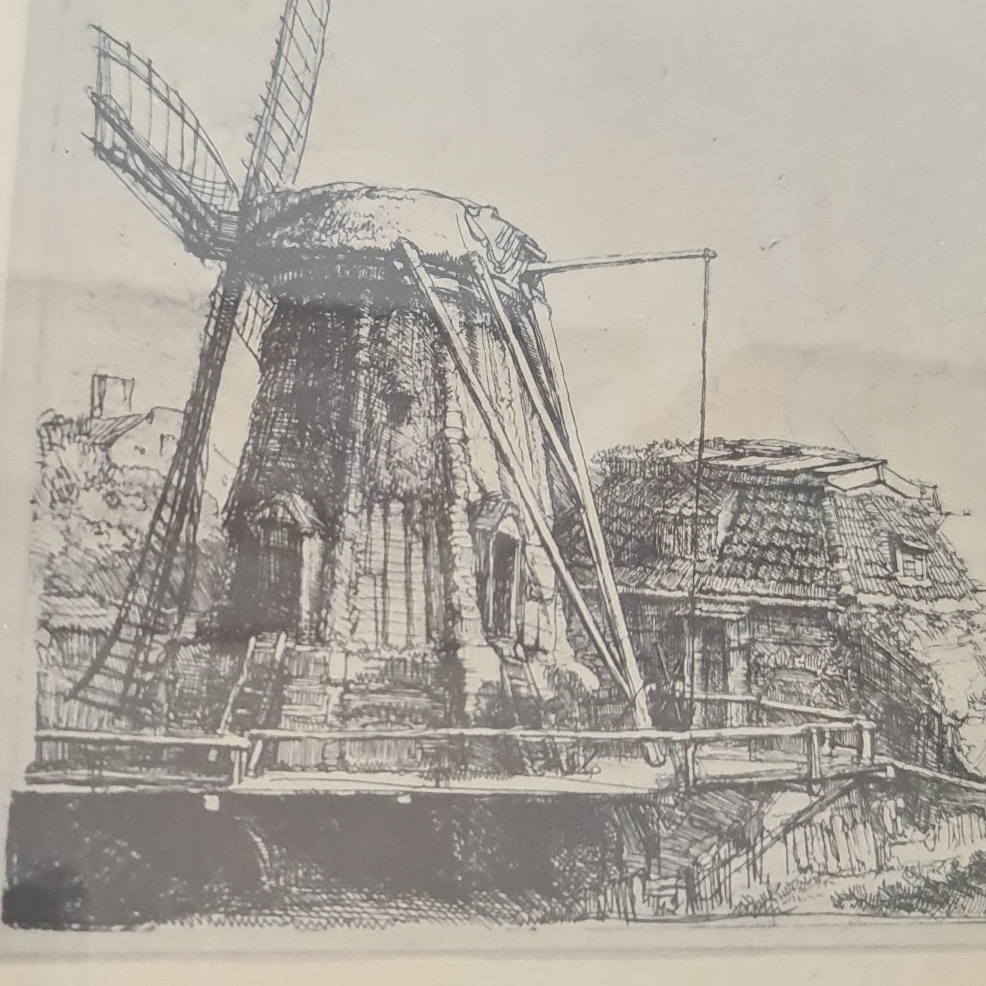 貴重　レンブラント 「風車」エッチング作品 貴重 レンブラント 「風車」エッチング作品 貴重 レンブラント 「風車