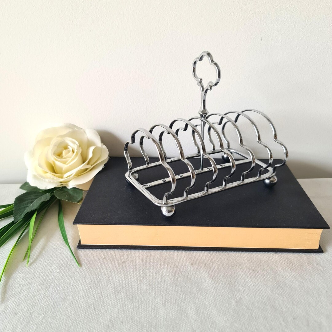 Toast Rack, Vintage Chrome 6 Slice Bread Toast Rack, Breakfast ...