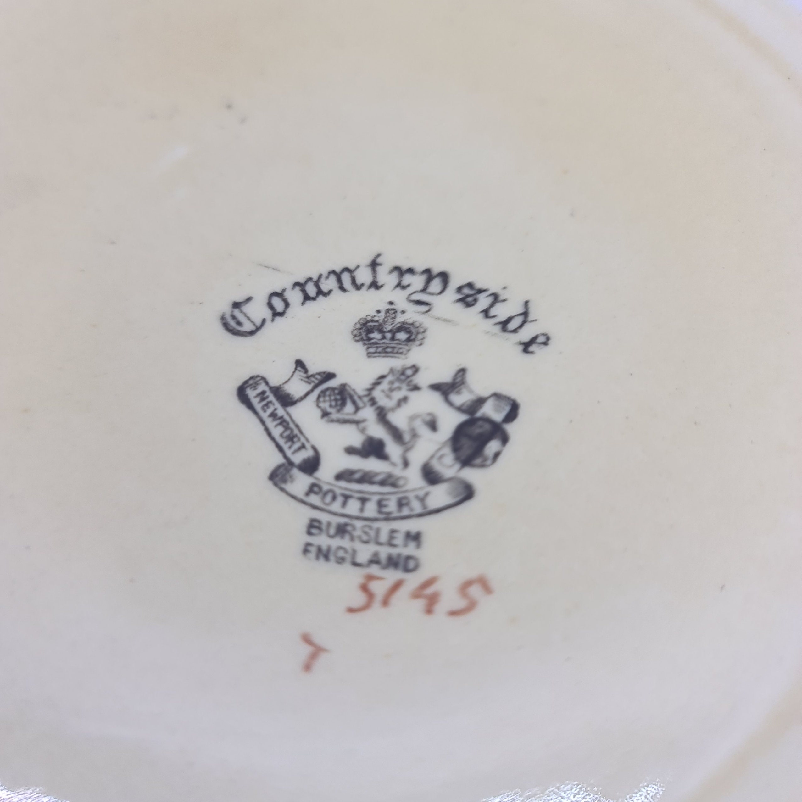 Antique Bowl Countryside Newport Pottery Mark Burslem Made in Etsy