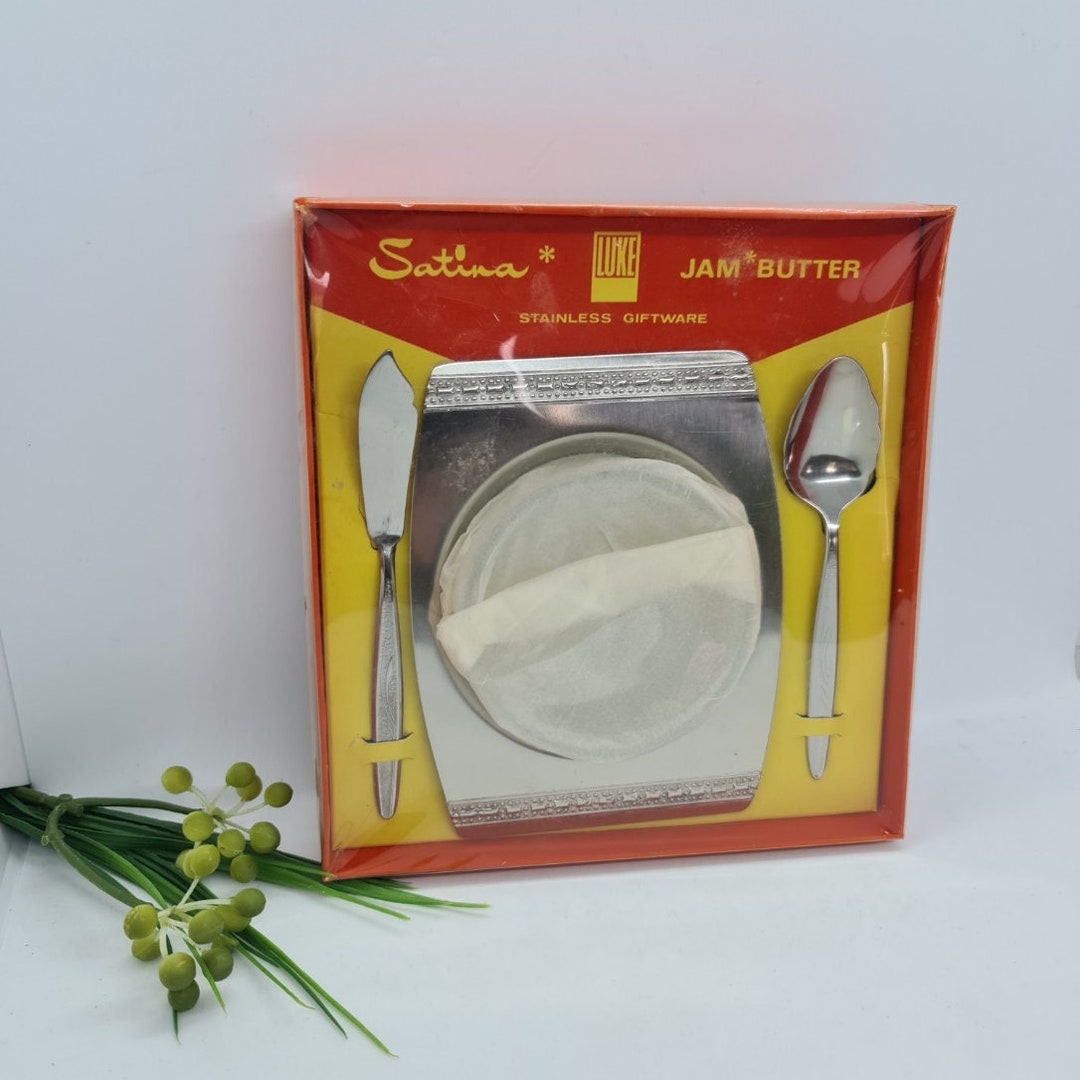 Butter Jam Dish Set Stainless Steel Vintage Butter Jam Dish Etsy