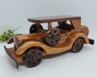 Mid Century Car, Vintage Timber Retro Home Decor, Scandi 1920's Wood Vehicle Model, Wooden Toy Car, Excellent condition, Great gift