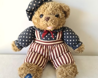 アメリカ製　テディベア（美品） アメリカーナベア、希少なヴィンテージMTYソフトぬいぐるみ