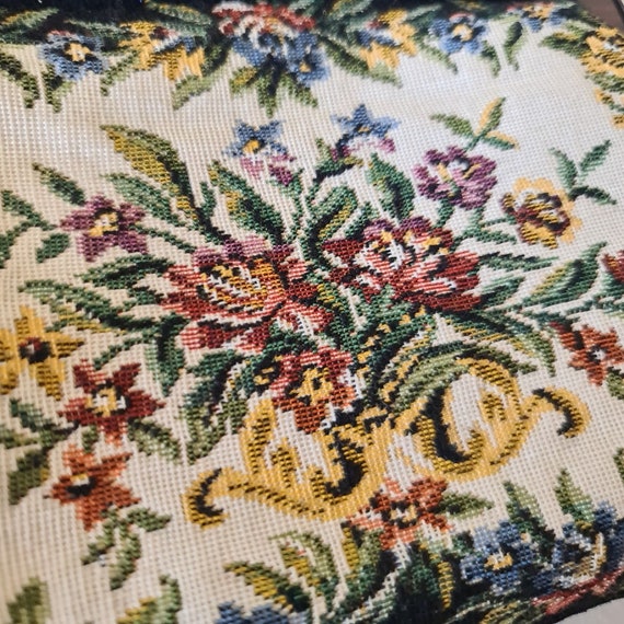 Tapestry Clutch Bag, Vintage Black with Floral Mo… - image 3