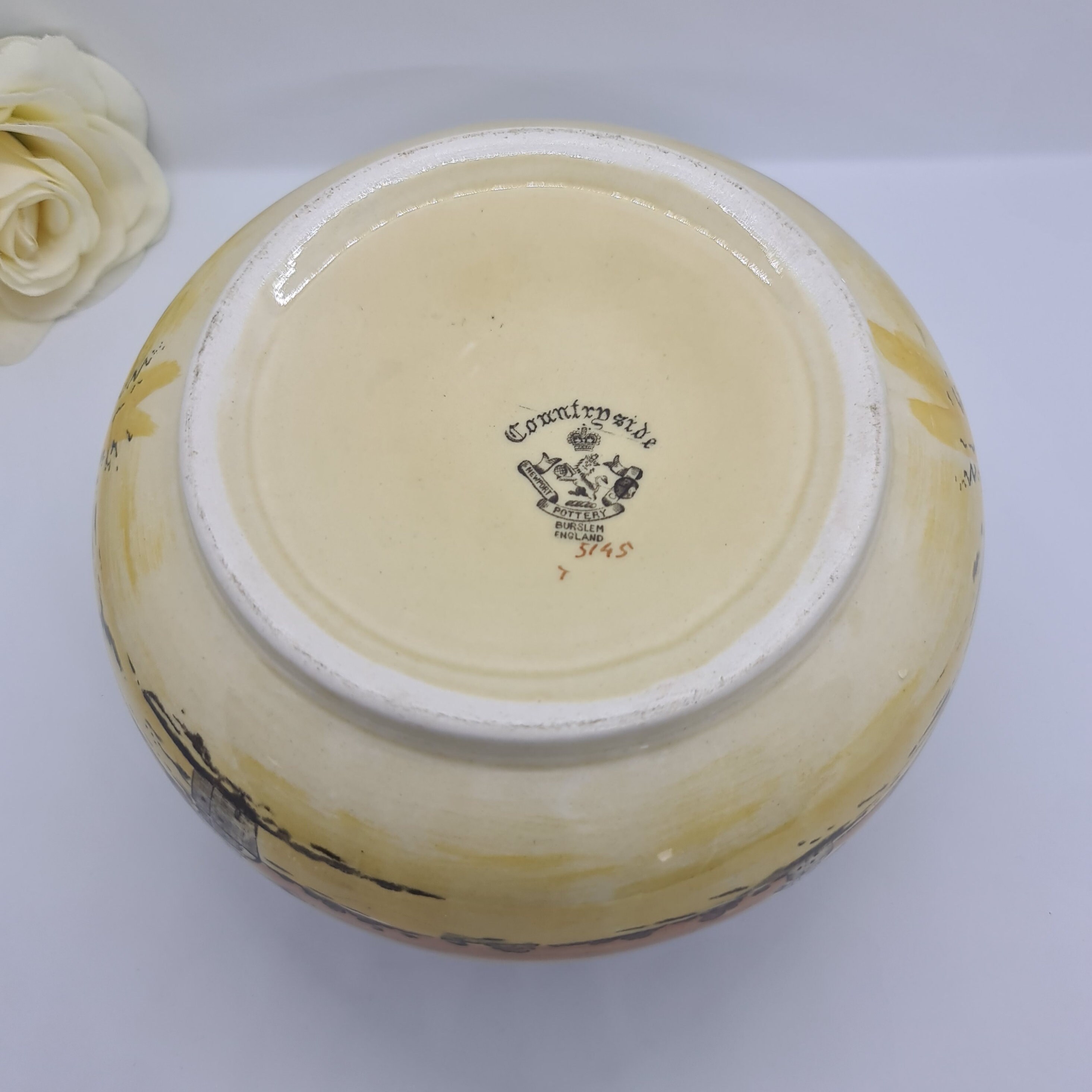 Antique Bowl Countryside Newport Pottery Mark Burslem Made in Etsy