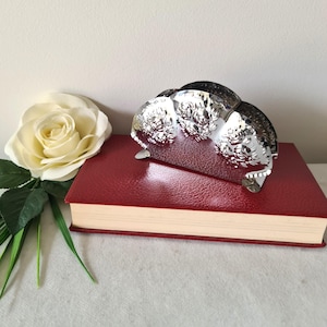 Silber Serviettenhalter, Mid Century Vintage Serviettenhalter aus Chrom, Geschirr, tolles Geschenk