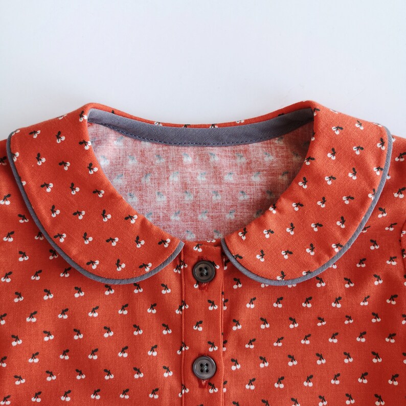 Girls Peter Pan Collar Blouse Button up Toddler Shirt Etsy