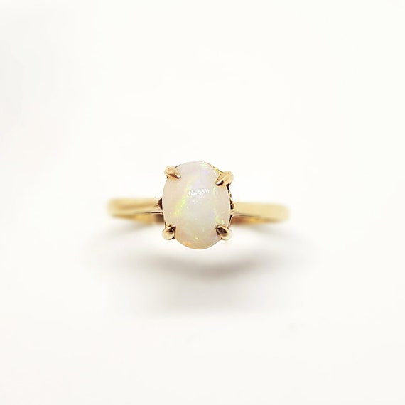 Vintage Opal Ring Gold 9ct October Birthstone Rin… - image 2