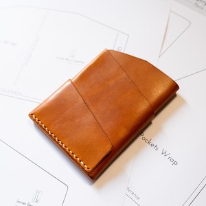 Patron PDF pour 4 porte cartes simples - 1 pièce de cuir parfait pour débutants