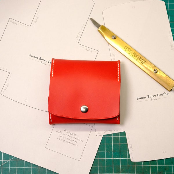 PDF file for simple leather coin purse with 2 size options