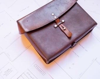 PDF template for vintage Swiss army leather cross-body bag