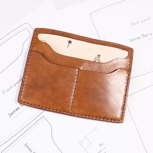 Template patron PDF pour grand porte-cartes en cuir simple - parfait pour carte d'identité Française