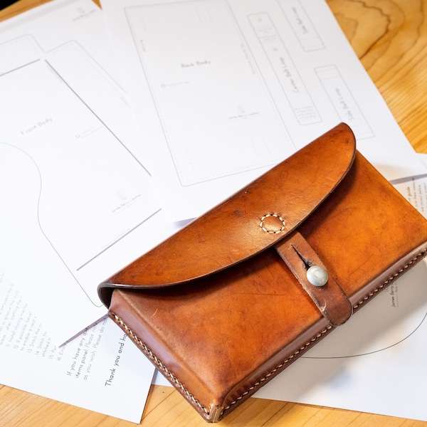 Download PDF template for Swiss army leather ammunition pouch from the 1960's - for Stgw57 cartridge