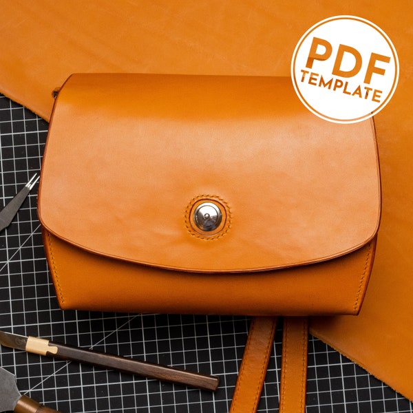 PDF template for leather handbag purse clutch - Download file
