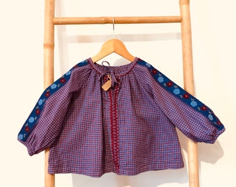 Blouse, tunique en coton vichy 4-5 ans , gingham