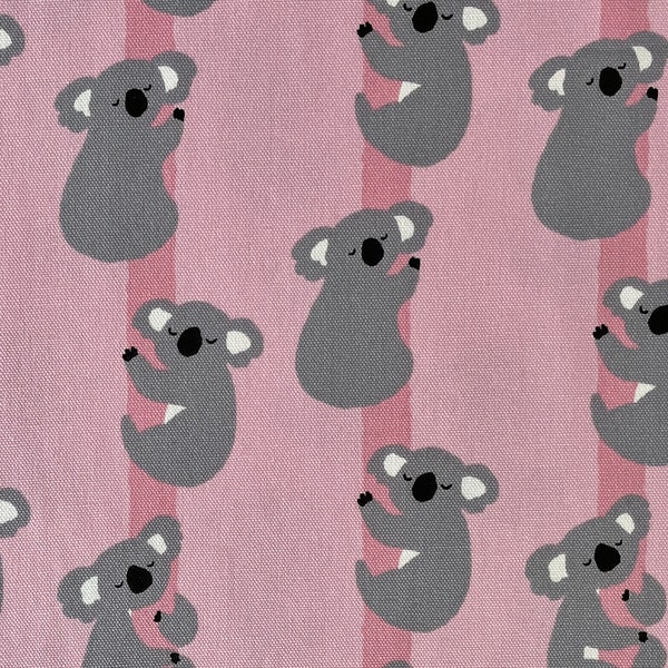 Koala Koala! Oxford fabric, Pink background imported from Japan, 100% Oxford Cotton, 44" wide, Half Yard