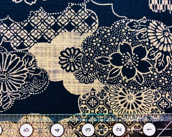 Vintage cotton Japan Hawaiian fabric bolt 36"x15" indigo weave Vintage cotton Japan Hawaiian fabric bolt 36"x15" indigo weave