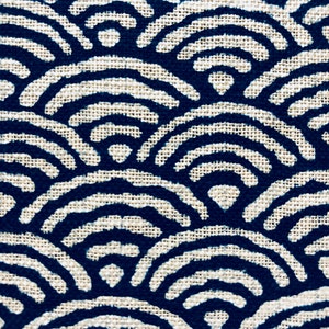 Japanese Seigaiha Wave Nara Homespun Fabric, 100% Cotton, 42&quot; Wide (Half Yard)