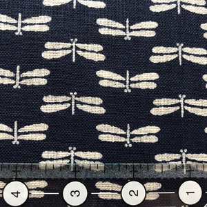 Nara Homespun Traditional Japanese Wagara Dragon Fly Tombo , Indigo coloway, 100% Cotton by Sevenberry, Half Yard image 3