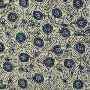 Nara Homespun Traditional Japanese Parasal design on Natural, All Cotton by Sevenberry Japan, Half Yard increments image 4