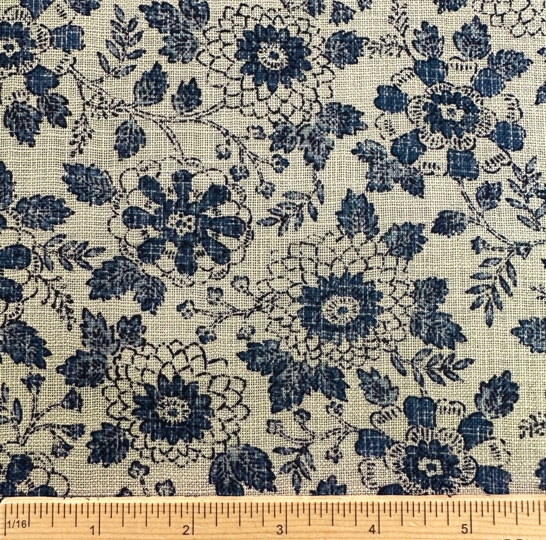 Nara Homespun Traditional Japanese Wagara Floral Garden on Natural