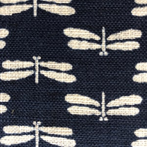 Nara Homespun Traditional Japanese Wagara Dragon Fly Tombo , Indigo coloway, 100% Cotton by Sevenberry, Half Yard image 2