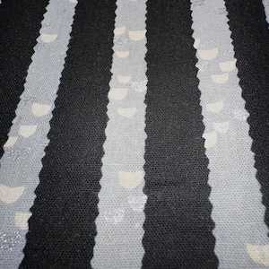 Echino fabric “Kigi” from “Patterns” Etsuko Furuya, Kokka Fabrics of Japan, Black/Gray stripe, Cotton/Linen Canvas, 43&quot;, 1/2 & 1 yard precut