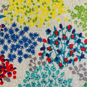 Echino Floral fabric “Sketch”  by Etsuko Furuya for Kokka Fabric Japan, Floral clusters, Gray, Cotton/Linen Canvas, 43&quot;, Priced by Half-Yard