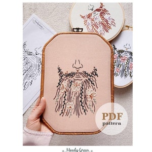Floral Boyfriend Hand Embroidery Pattern / Easy Digital PDF Download / Botanical Design Hand Embroidery / Beginner Hoop Art DIY