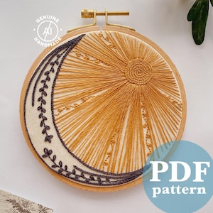 Celestial Stickmuster: Sun & Moon DIY (Digitales PDF)