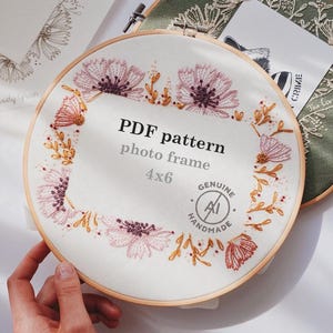 Ramka na zdjęcia DIY: Wzór haftu ręcznego na chabra (instrukcja w formacie PDF z filmem)