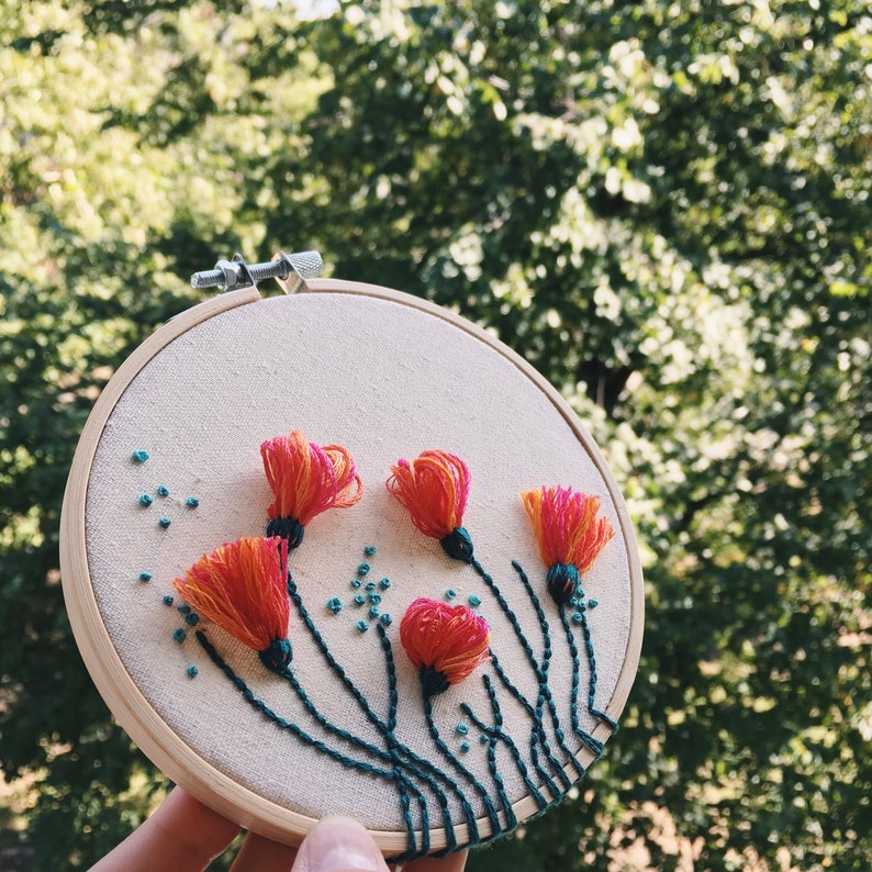 Spring Flowers Hand Embroidery Pattern: DIY Floral Hoop Art (digital ...