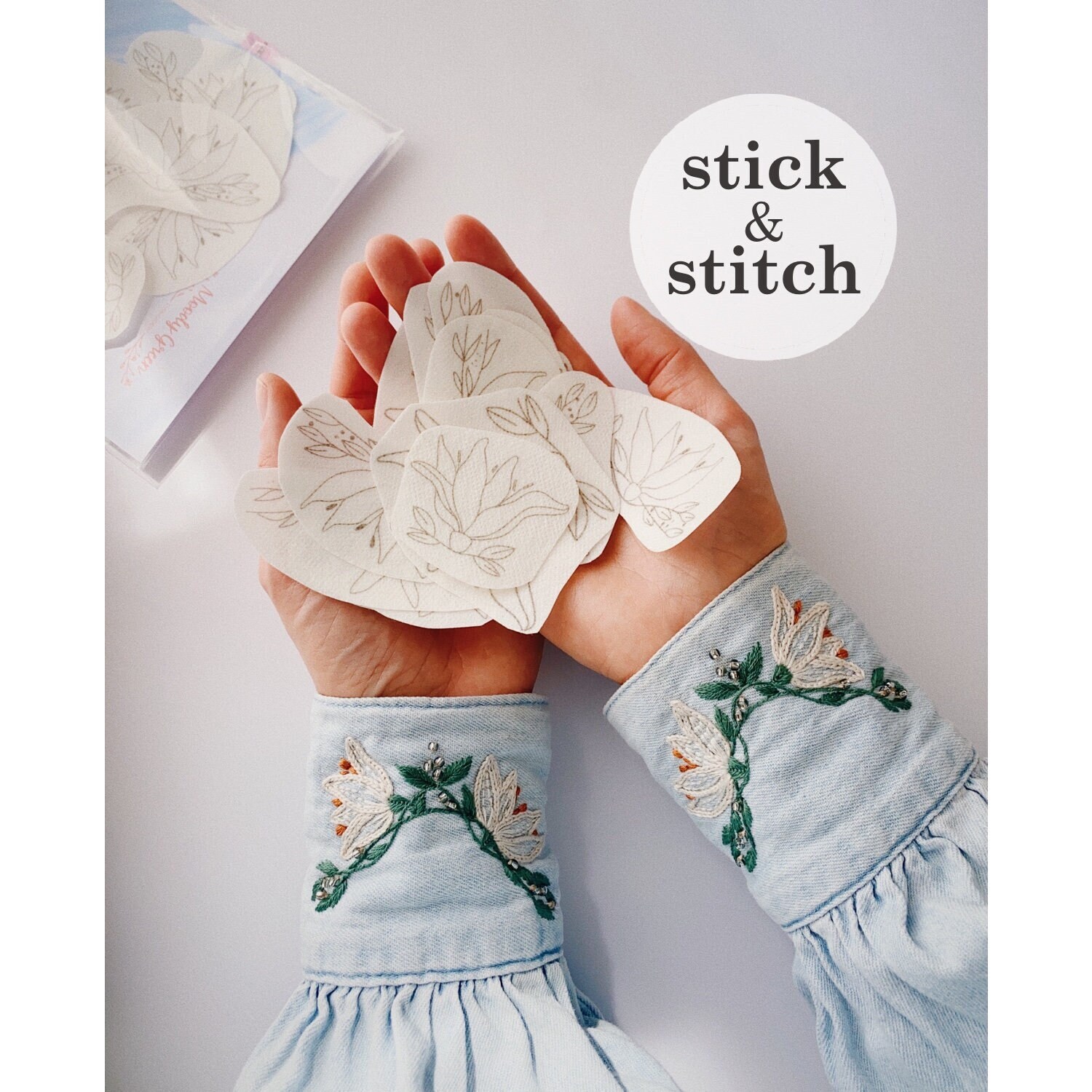 Wild Lilies Embroidery: Stick and Stitch Set, 12 Floral Designs
