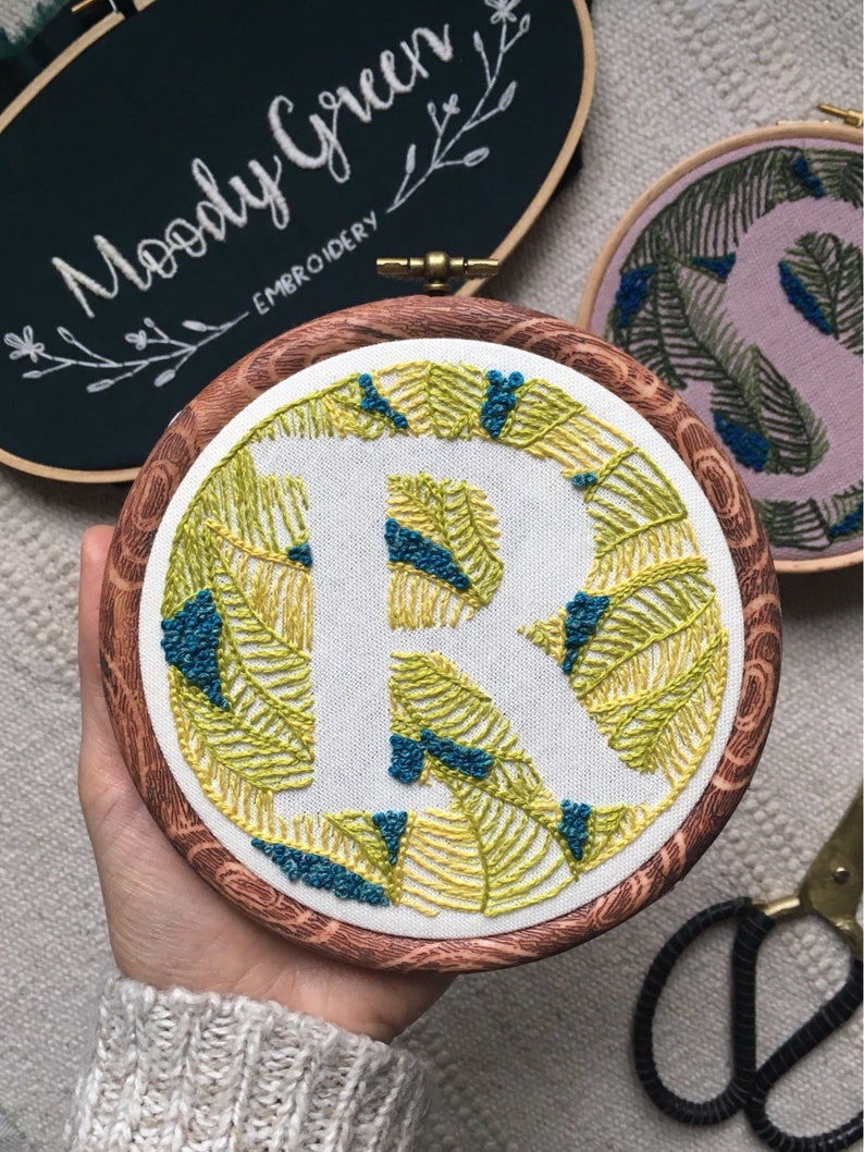 Botanical Letter S Hand Embroidery Pattern / Etsy