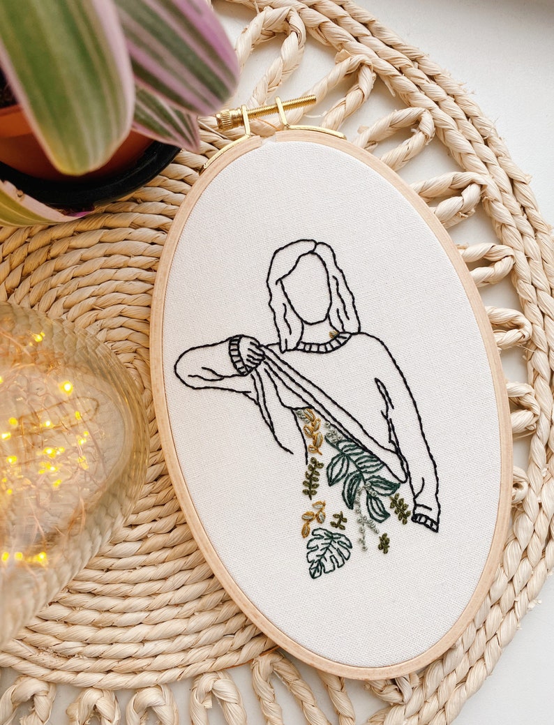 Plant Lady Hand Embroidery Pattern / Easy Digital PDF Download / Instant Download Botanical Hand Embroidery / Beginner Hoop Art DIY Colorful image 5