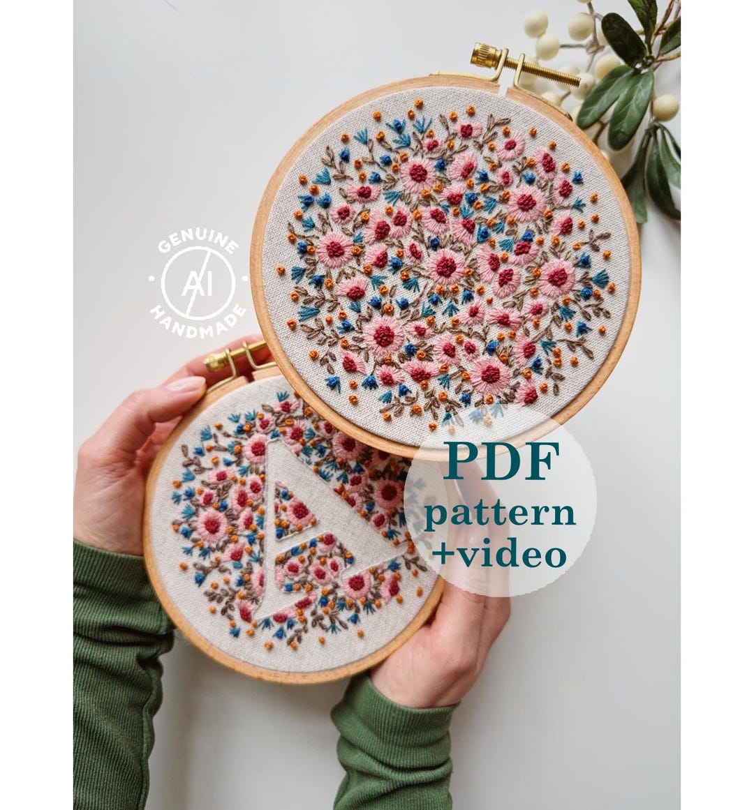Tiny Flower Hand Embroidery Pattern: Easy DIY Floral Hoop Art (digital ...