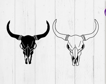 Cow Skull Tattoo Etsy