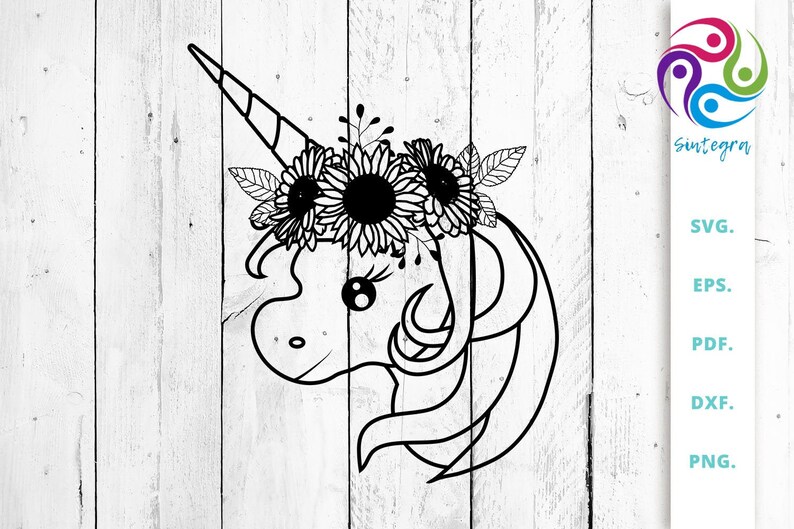 Download Art Collectibles Clip Art Floral Unicorn Svg Animal Face Svg Unicorn With Flowers On Head Unicorn With Sunflower Svg Cut File Floral Unicorn Cut File