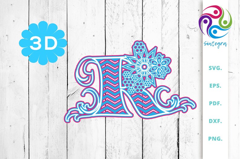 3D Multilayer Floral Chevron Letter R SVG Cut File Letter R - Etsy