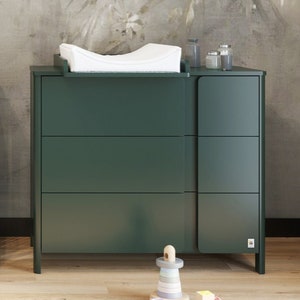 YappyClassic Green Baby Wickelkommode mit Wickelaufsatz