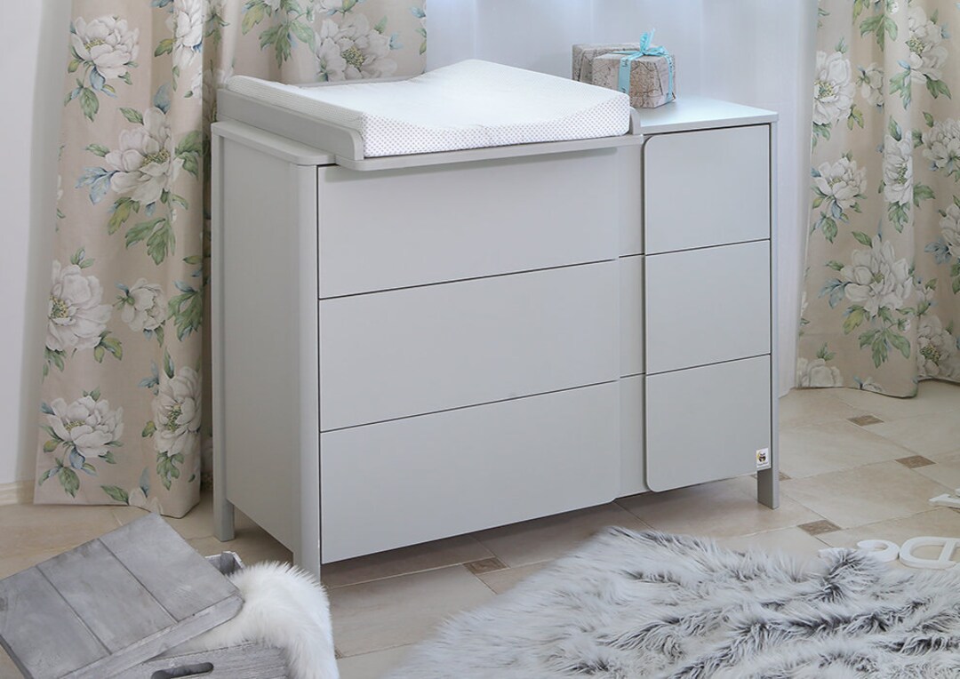 nursery dresser grey Grey Nursery Dresser With Changing Unit: Modern Baby Furniture