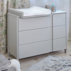 Grey Nursery Dresser with Changing Unit: Modern Baby Furniture
