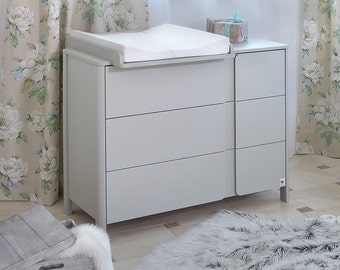 Commode de pépinière YappyClassic GREY, meubles de chambre de bébé, commode, meubles de pépinière, décor à la maison, meubles d'enfants