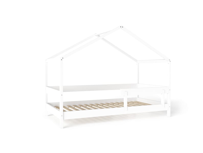 YappyHytte Montessori toddler house bed with protection barrier, WHITE image 9